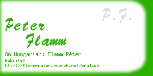 peter flamm business card